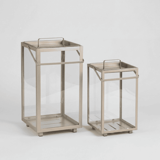 Lanterna de metal HAMPTONS 39x21cm cor areia