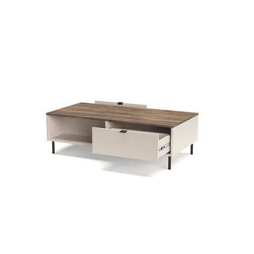 Mesa de centro fixa MIRAGE caxemira e carvalho
