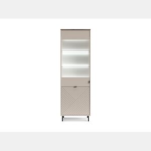 Vitrine MIRAGE com 2 portas e 5 prateleiras caxemira e carvalho