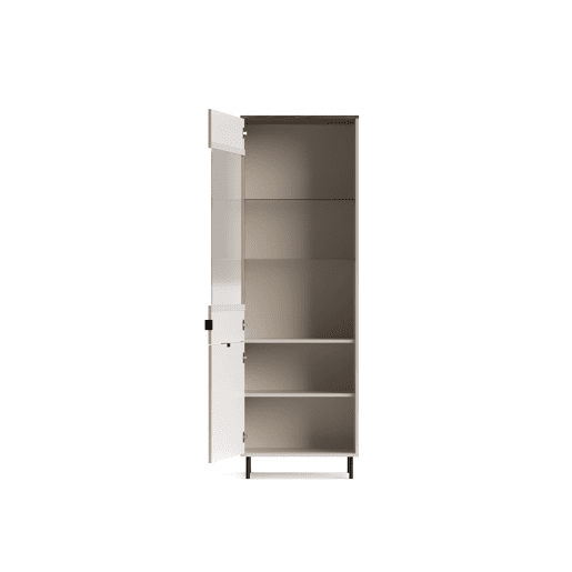 Vitrine MIRAGE com 2 portas e 5 prateleiras caxemira e carvalho Vitrine MIRAGE com 2 portas e 5 prateleiras caxemira e carvalho