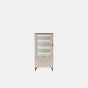 Vitrine MIRAGE de 2 portas caxemira e carvalho