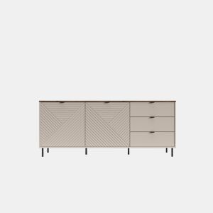 Aparador baixo MIRAGE com 2 portas caxemira e carvalho 183cm
