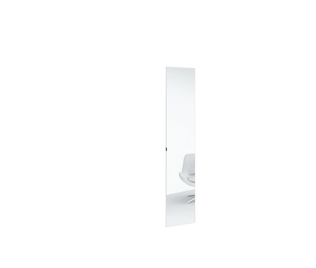 Puerta luna espejo nature tirador uñero 49,2cm blanco mate