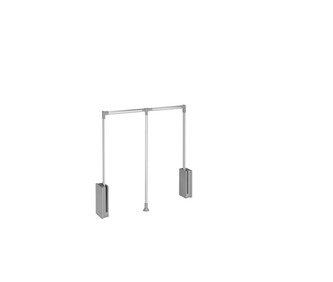 Barra de colgar nature abatible 83-115cm gris aluminio