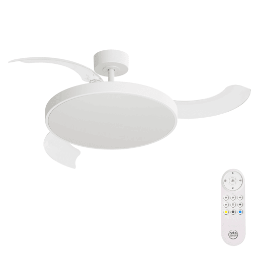 Ventoinha de teto retrátil SHIRO M LED 30W 107cm branco