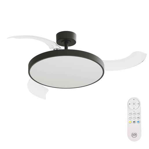 Ventoinha de teto retrátil SHIRO M LED 30W 107cm preto
