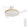 Ventoinha de teto retrátil SHIRO M LED 30W 107cm efeito madeira