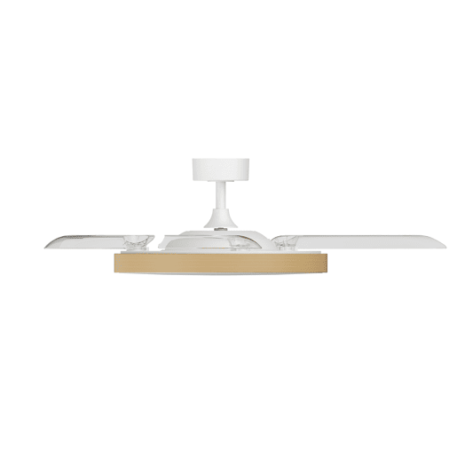 Ventoinha de teto retrátil SHIRO M LED 30W 107cm efeito madeira