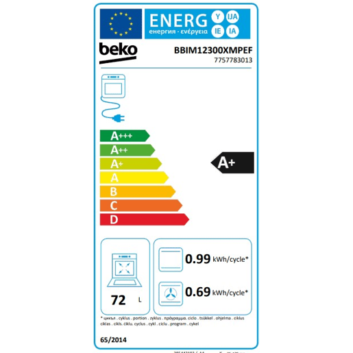 Forno elétrico BEKO BBIM12300XMPEC multifunções 72 litros