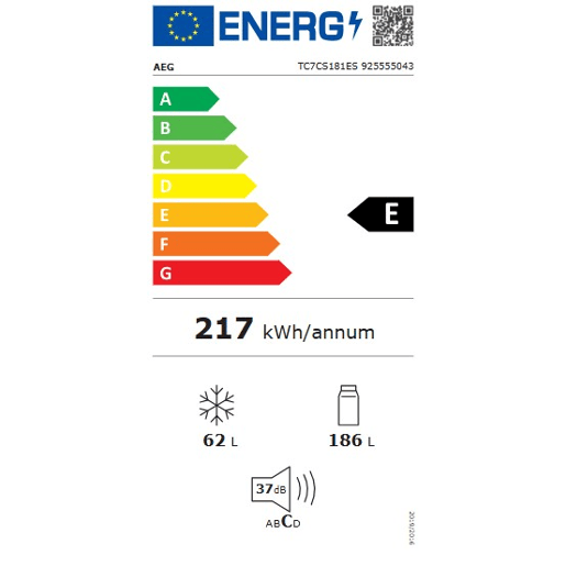 Combinado encastre AEG TC7CS181ES 256 litros No Frost