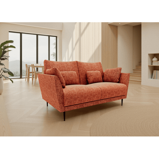 Sofá TORINO de 2 lugares em tecido 3 cor terracota