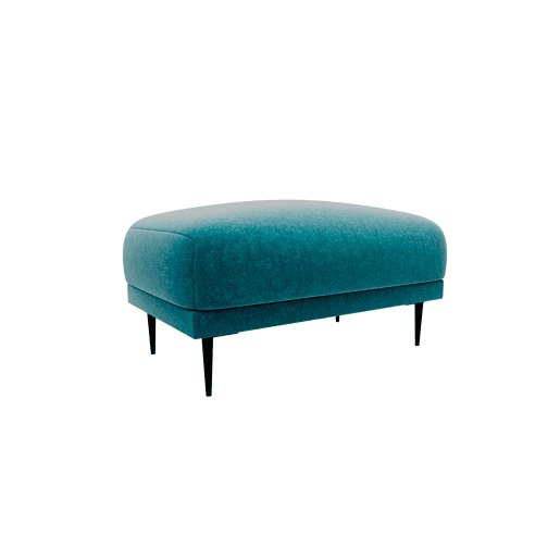 Puff TORINO em tecido 1 cor azul turquesa