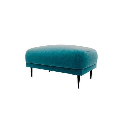 Puff TORINO em tecido 1 cor azul turquesa
