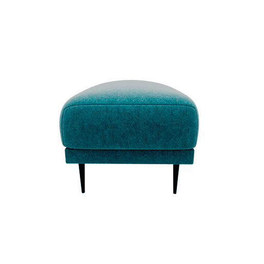 Puff TORINO em tecido 1 cor azul turquesa