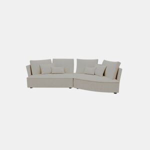 Chaise longue LUGANO direita 4 lugares tecido 1 cor bege