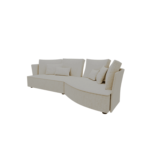 Chaise longue LUGANO direita 4 lugares tecido 1 cor bege