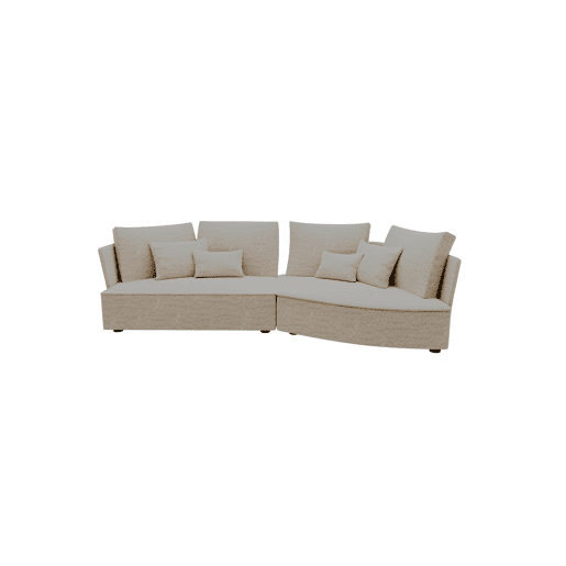 Chaise longue LUGANO direita 4 lugares tecido 1 cor vison
