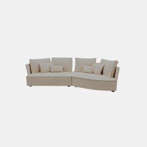 Chaise longue LUGANO direita 4 lugares tecido 1 cor vison