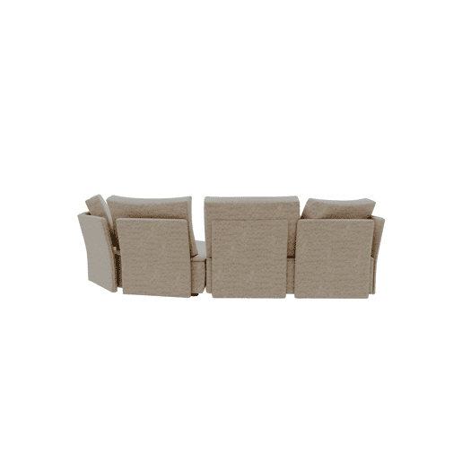 Chaise longue LUGANO direita 4 lugares tecido 1 cor vison