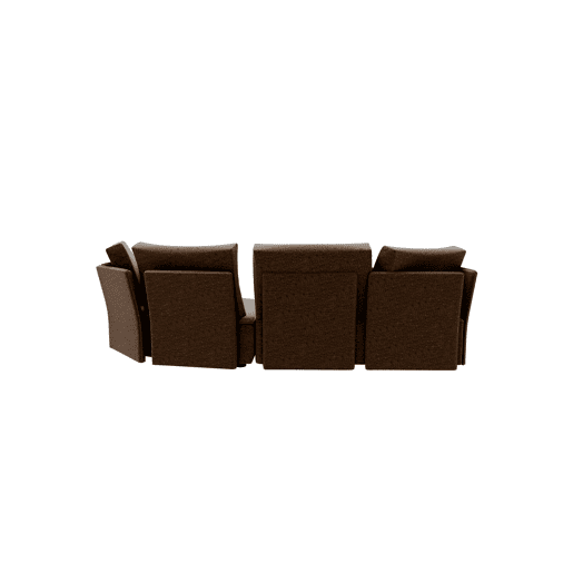 Chaise longue LUGANO direita 4 lugares tecido 1 cor castanho