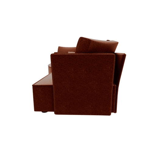 Chaise longue LUGANO direita 4 lugares tecido 1 cor terracota