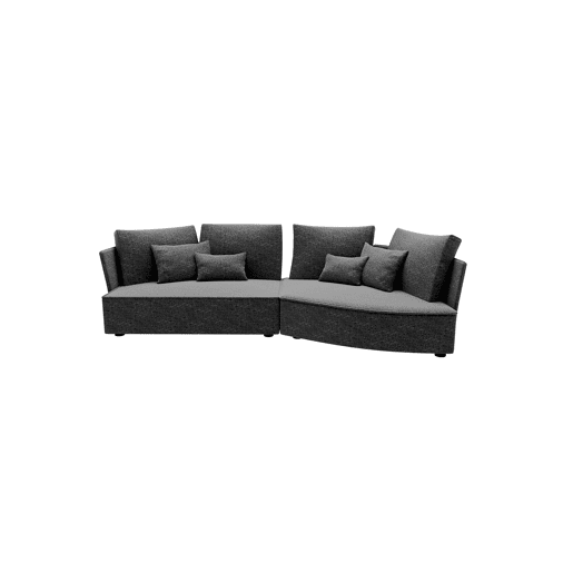 Chaise longue LUGANO direita 4 lugares tecido 1 cor verde