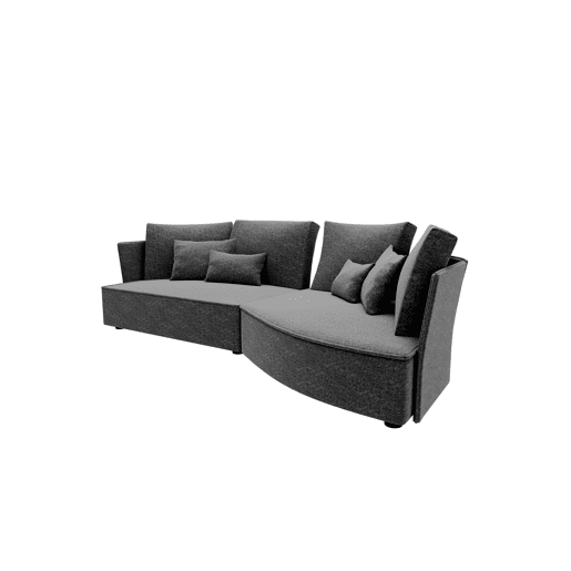 Chaise longue LUGANO direita 4 lugares tecido 1 cor verde