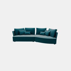 Chaise longue LUGANO direita 4 lugares tecido 1 cor azul turquesa