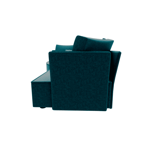 Chaise longue LUGANO direita 4 lugares tecido 1 cor azul turquesa