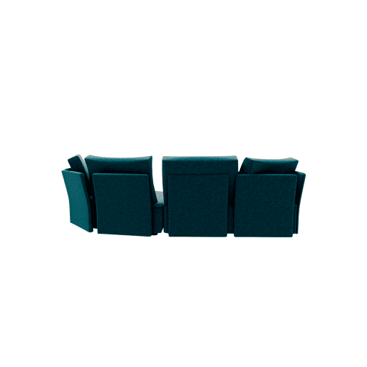 Chaise longue LUGANO direita 4 lugares tecido 1 cor azul turquesa