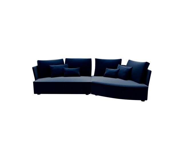 Chaise longue derecha 4 plazas lugano tela 1 color azul