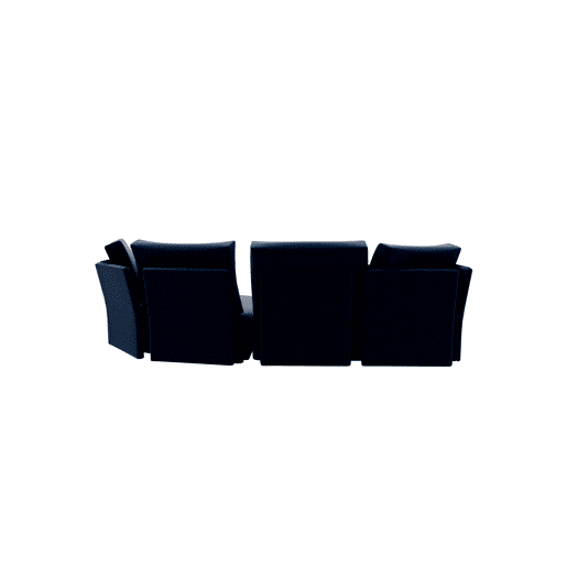 Chaise longue LUGANO direita 4 lugares tecido 1 cor azul