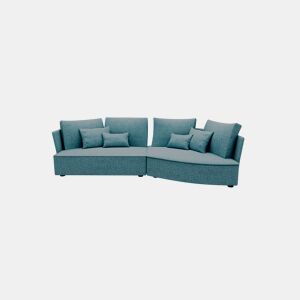 Chaise longue LUGANO direita 4 lugares tecido 1 cor azul claro