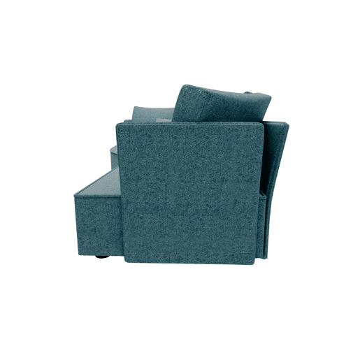 Chaise longue LUGANO direita 4 lugares tecido 1 cor azul claro