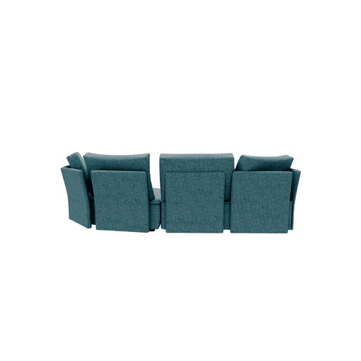 Chaise longue LUGANO direita 4 lugares tecido 1 cor azul claro