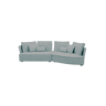 Chaise longue LUGANO direita 4 lugares tecido 1 cor cinza claro