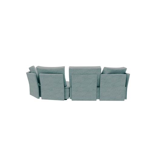 Chaise longue LUGANO direita 4 lugares tecido 1 cor cinza claro