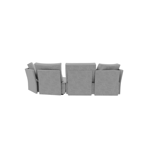 Chaise longue LUGANO direita 4 lugares tecido 1 cor cinza