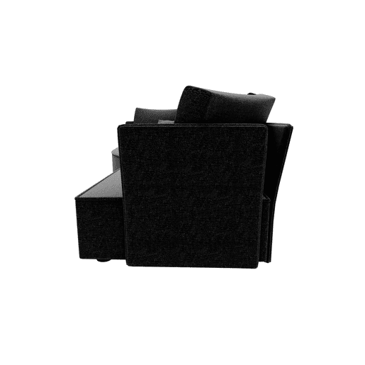 Chaise longue LUGANO direita 4 lugares tecido 1 cor cinza escuro