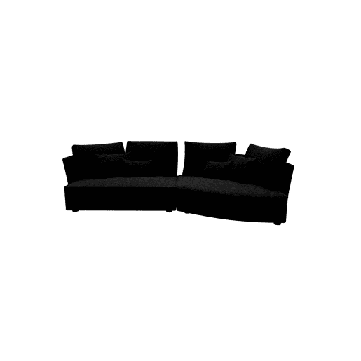 Chaise longue LUGANO direita 4 lugares tecido 1 cor antracite