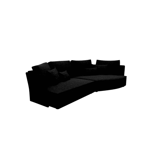 Chaise longue LUGANO direita 4 lugares tecido 1 cor antracite