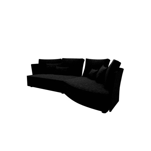 Chaise longue LUGANO direita 4 lugares tecido 1 cor antracite
