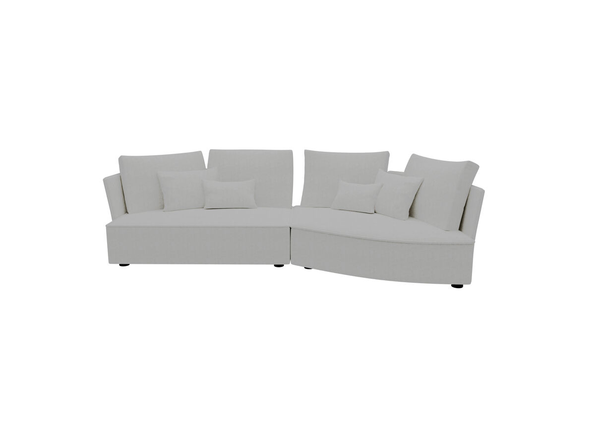 Chaise longue 4 plazas LUGANO tela 2 Blanco