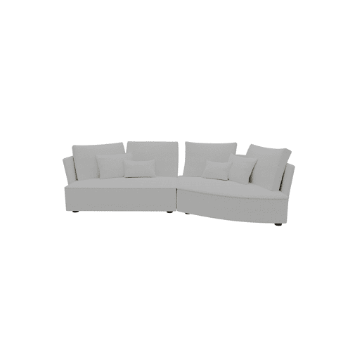 Chaise longue LUGANO direita 4 lugares tecido 2 cor branco