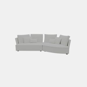 Chaise longue LUGANO direita 4 lugares tecido 2 cor branco