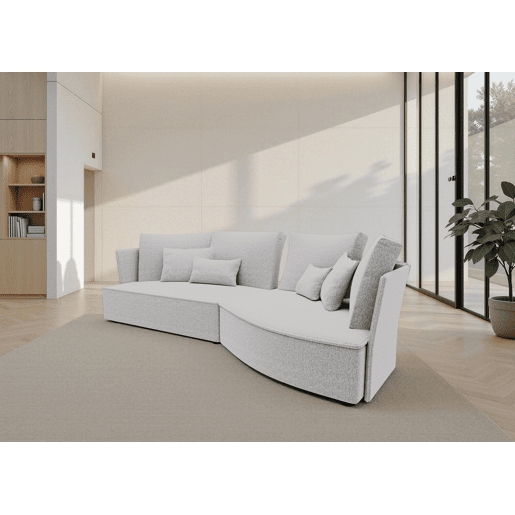 Chaise longue LUGANO direita 4 lugares tecido 2 cor branco