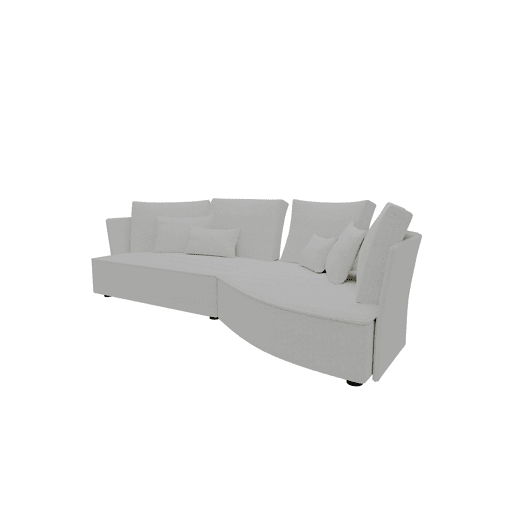 Chaise longue LUGANO direita 4 lugares tecido 2 cor branco