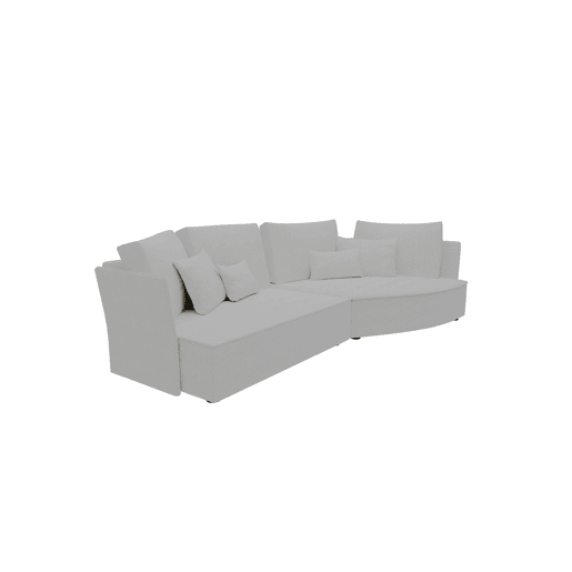 Chaise longue LUGANO direita 4 lugares tecido 2 cor branco
