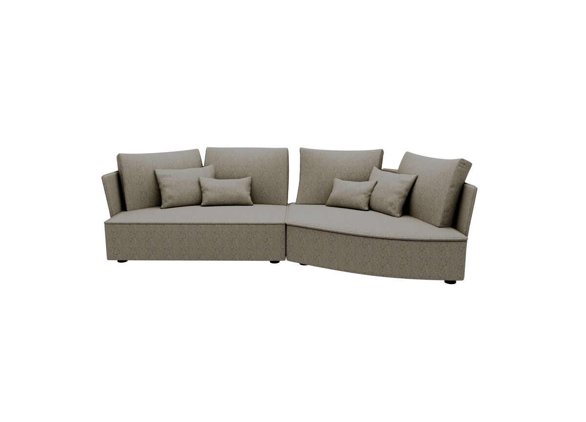 Chaise longue 4 plazas LUGANO tela 2 Beige