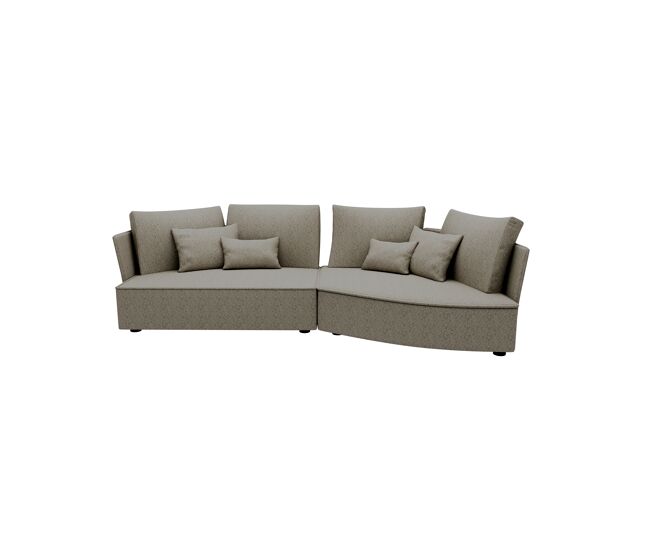 Chaise longue derecha 4 plazas lugano tela 2 color beige
